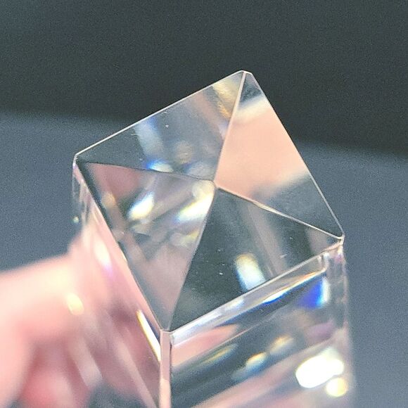 Crystal Obelisk Clear Minimalist Art Glass Figurine Paperweight 10" - Picture 3 of 8